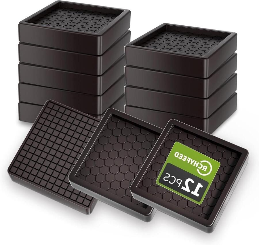 Voetbeschermpads 12 stuks 5 cm meubelglijders antislippads voor meubelrollen tegelvloeren en voorwerpen (bruin)