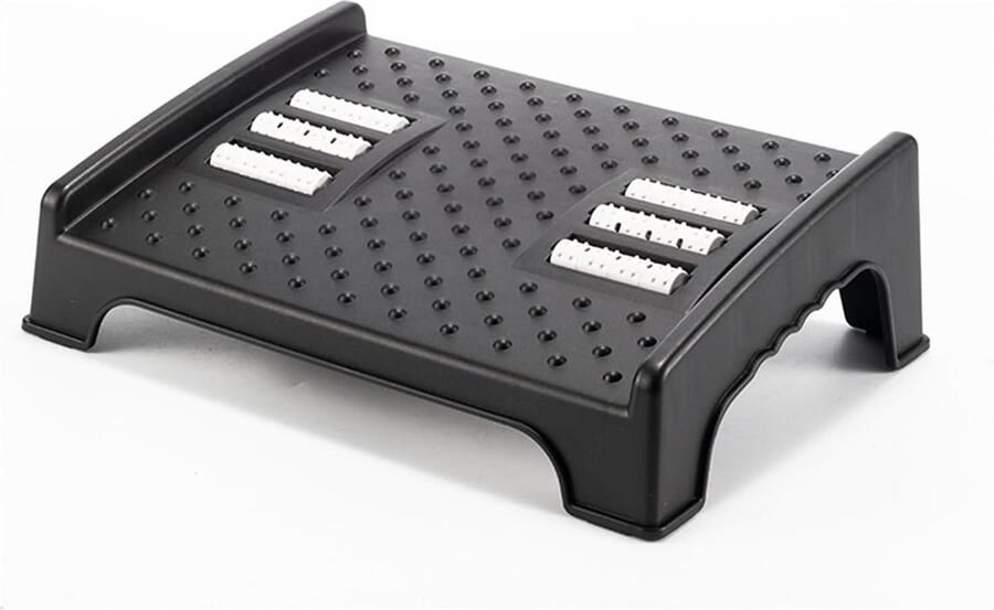 Voetenbank 1 stuk 40 × 29 × 12 3 cm Massagetextuur en rollen Voetenbank voor onder het bureau Geschikt voor kantoor en thuis Zwart