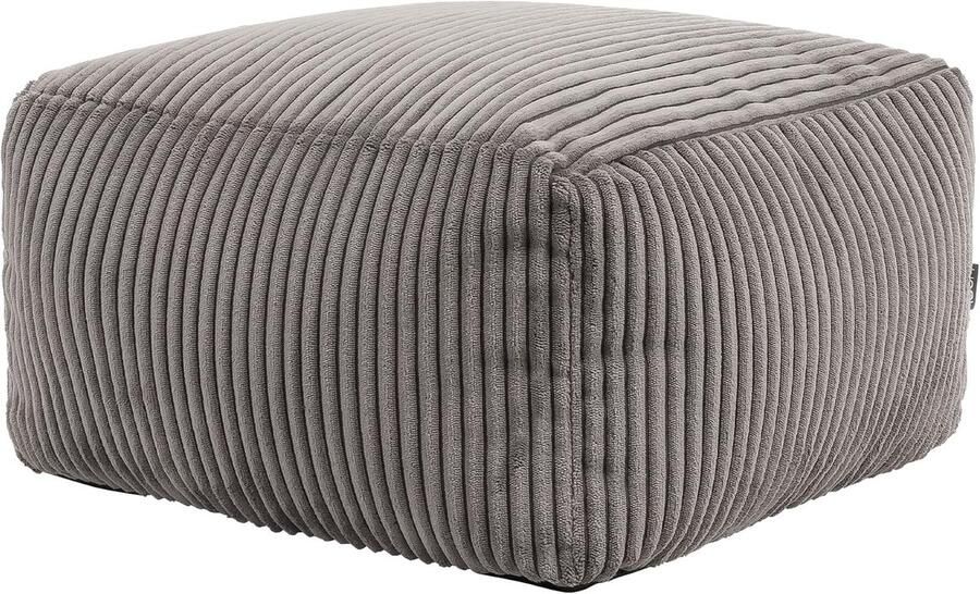 Voetenbank Corduroy Donkergrijs Comfortabele Hocker voor Woonkamer en Slaapkamer