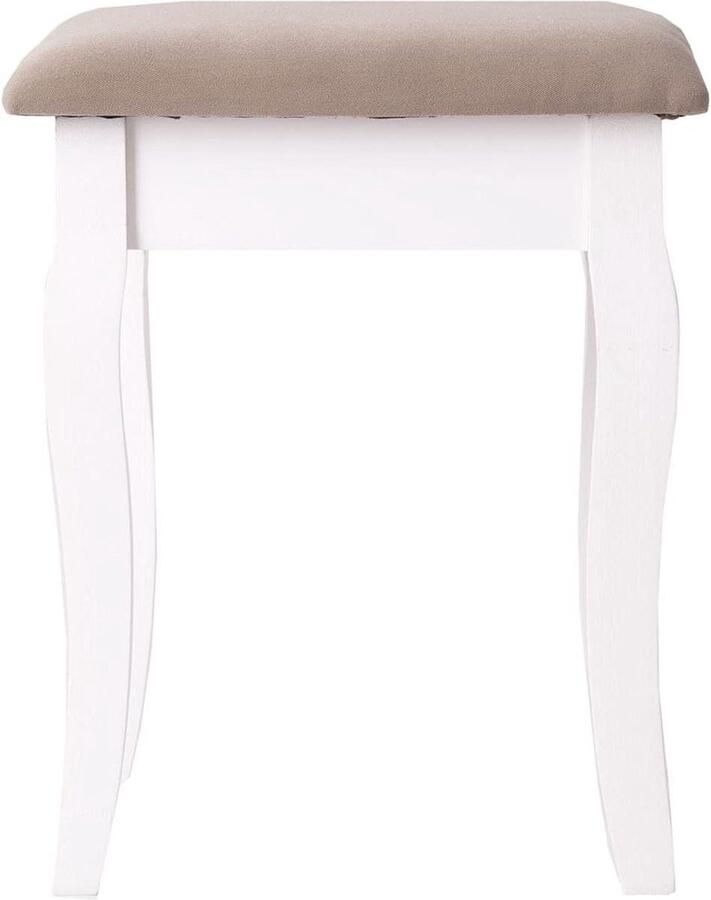 Voetenbank gewatteerd zitzak Scandinavische stijl bruin en wit 36x30x44 cm