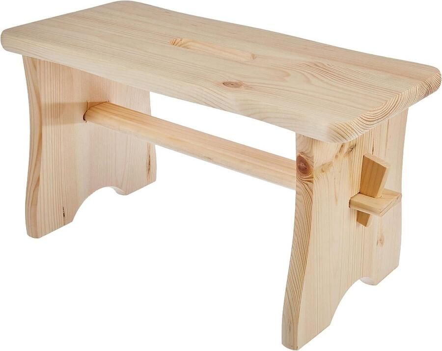 Voetenbank grenen 39x19x21cm Houten kruk Voetenbank kruk Klassiek design Duurzaam hout
