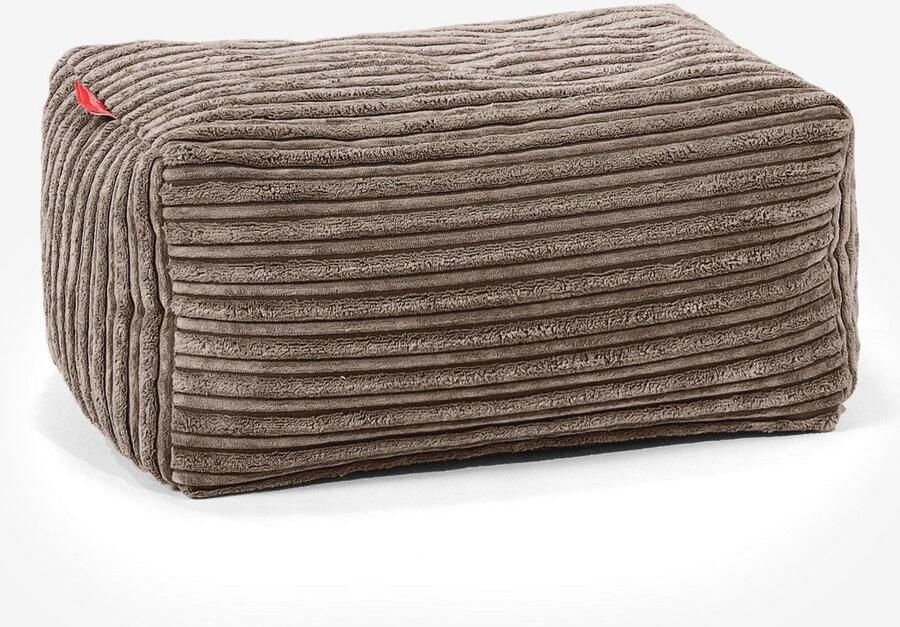 Loungepug Voetenbank Poef van Corduroy in Mocha Bruin Comfortabel en Duurzaam