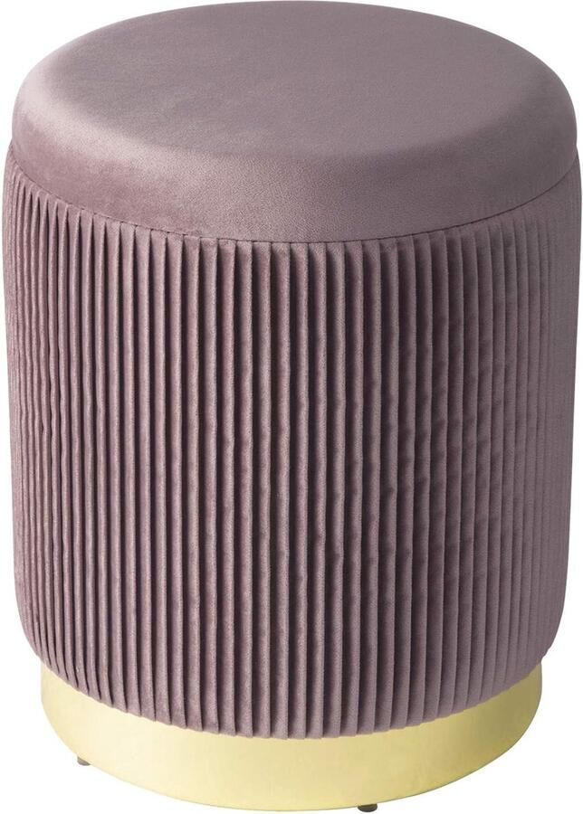 Voetenbank poefkruk in Fluweel met deksel afneembaar opbergpoef opbergbank met opslagruimte Roze