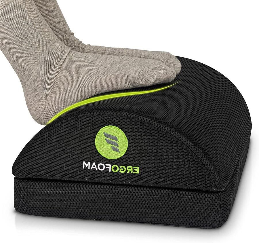 Voetenbank Verstelbaar voor Extra Hoogte Voetsteun voor Lumbale Ondersteuning 1 stuk Zwart Mesh