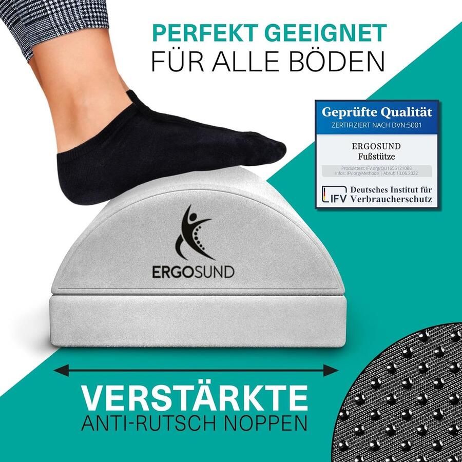 Houten voetensteun bureau beensteun ontworpen in Duitsland antislip voetsteun bureau met kantelfunctie comfortabele voetenbank voor kantoor footrest als accessoire voor thuiskantoor - Foto 2