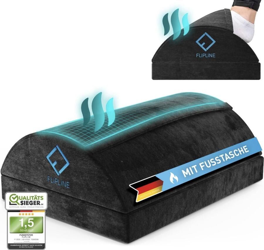 Voetensteun Bureau met Voetenzak van Fleecevezel [ThermoFlow] In Hoogte Verstelbare Voetensteun voor Bureau Kantoor Home Office Accessoires Voetenkussen Voetenbank Voetenbankje
