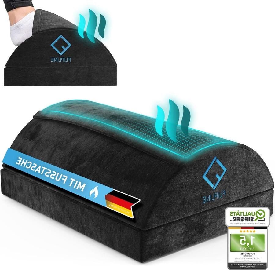 In Hoogte Verstelbare Voetensteun met Voetenzak van Fleecevezel ThermoFlow Ergonomische Bureau Accessoires Kantoor en Thuis Voetenkussen Voetenbankje