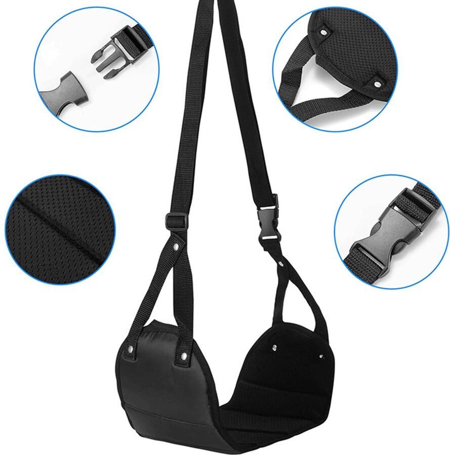 Voetensteun voor op reis Voetensteun voor buiten Voetensteun voor in de auto Hangende hangmat voor voetensteun voor op kantoor Hangende hangmat voor voetensteun geschikt voor lange afstanden op kantoor Zwart