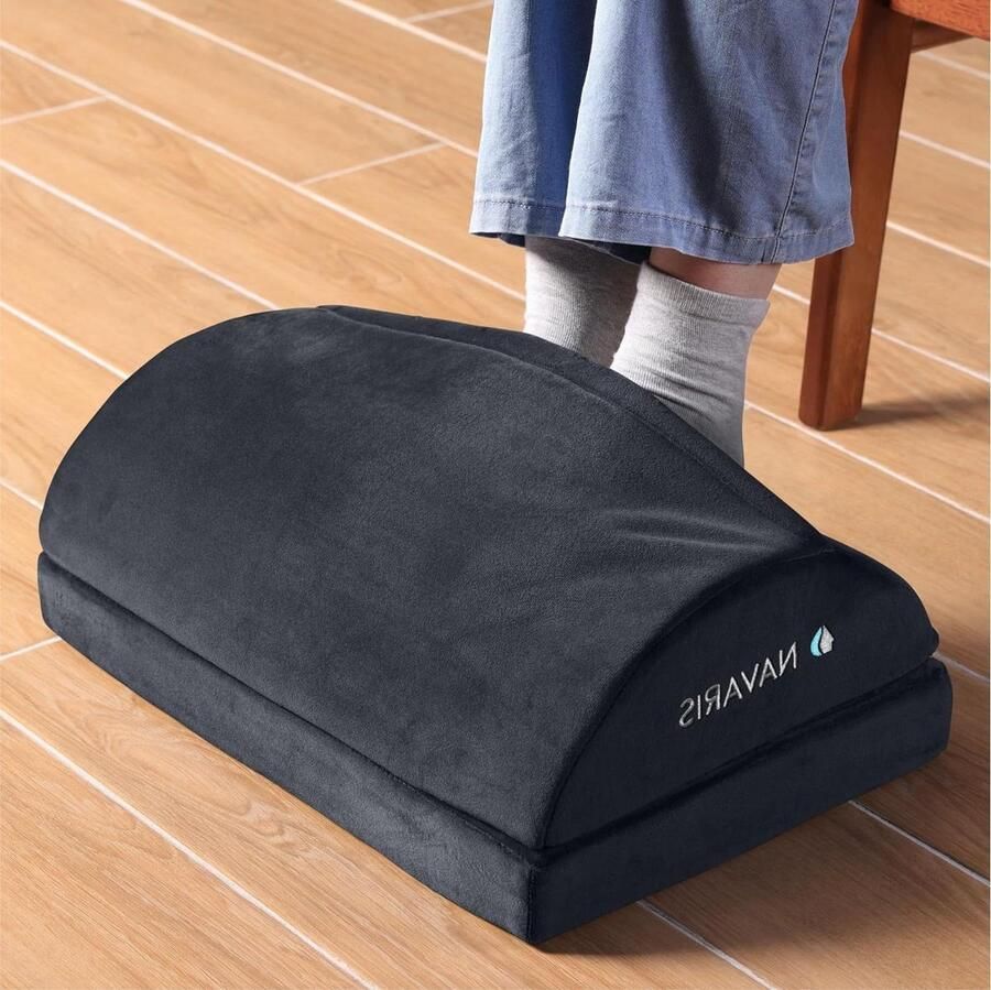 Voetenwarmer voetensteun met kussen Thuis en op kantoor Zwart Wol Antislip Verstelbaar