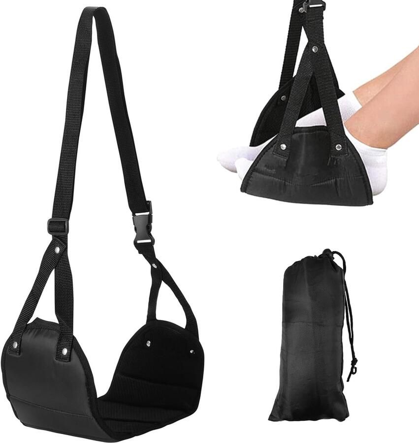 Voethangmat voor vliegtuig Draagbare steun zwart