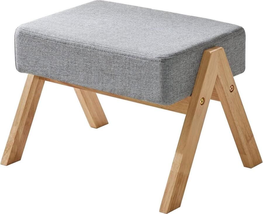 Voetkruk moderne voetenbank geschikt voor woonkamer en slaapkamer 1 stuk lichtblauw houten 40 x 28 x 30 cm