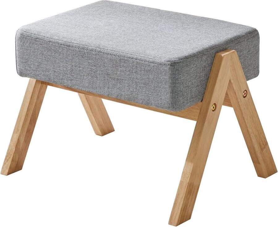 Voetkruk Ottomaanse moderne stabiliteit houten voetenbank rustvoeten lichtblauw 40 x 28 x 30 cm HBD022B