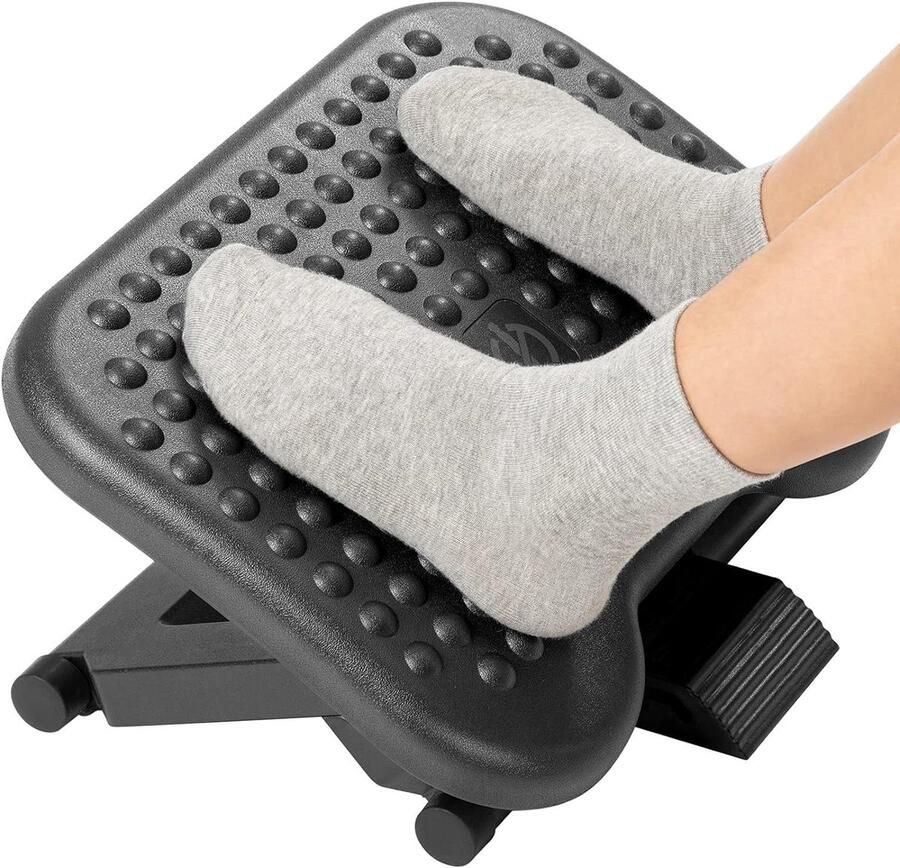 Voetsteun 3 in hoogte verstelbaar en hoekverstelbaar antislip voor kantoor thuis op reis