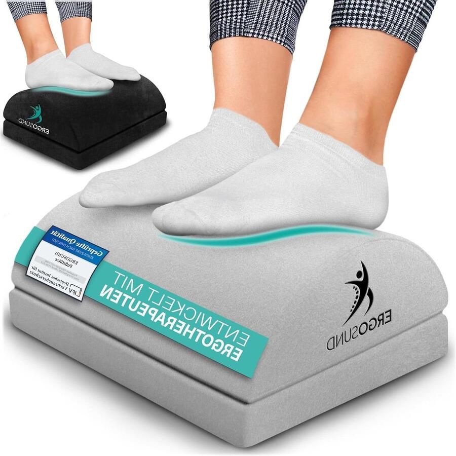 Testwinnaar: Premium Voetsteun Bureau met Schuimkern In Hoogte Verstelbaar & Antislip Ergonomisch Thuiskantoor Accessoire