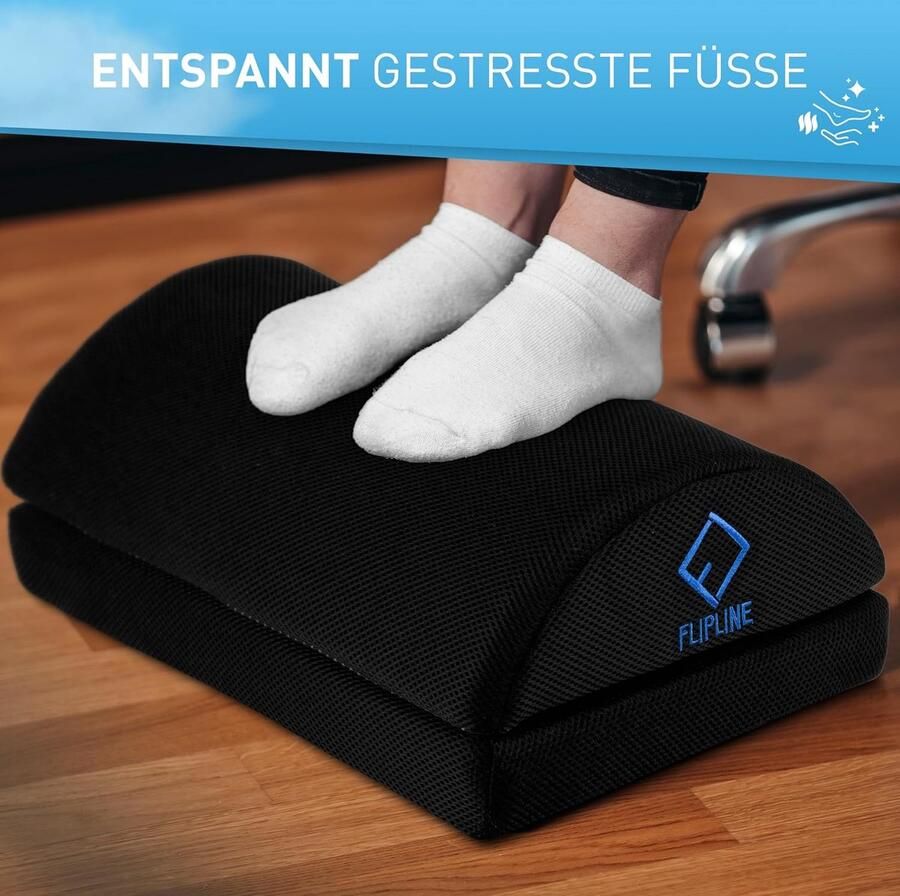 Voetsteun bureau zwart afneembare en wasbare mesh-overtrek in hoogte verstelbare voetenbank antislip voetsteun bureau voetenbank kantoor en thuiskantoor accessoires ergonomische - Foto 3