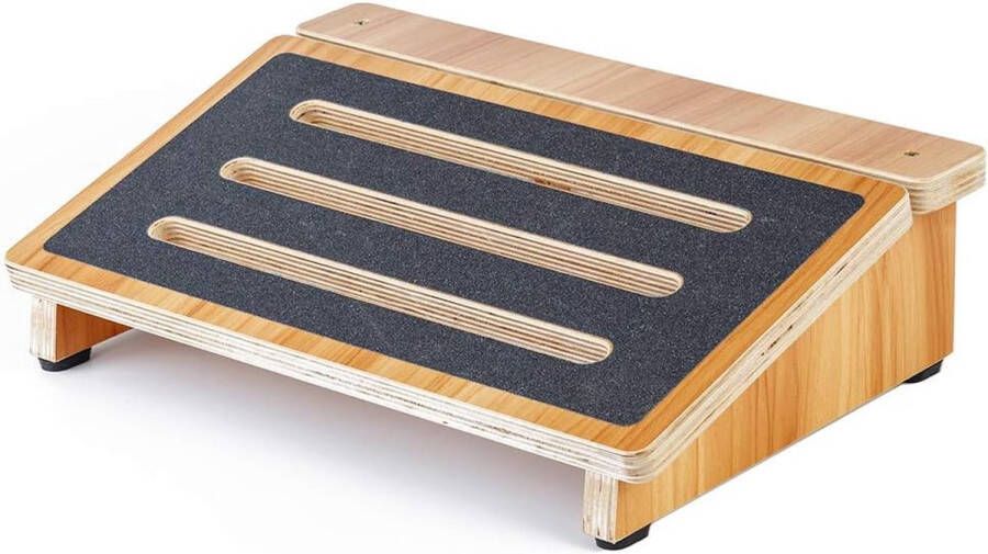 Voetsteun Bureauaccessoire afgeschuinde antislip houten voetenbank voor correctie van de staande bureauhouding draagbare ergonomische voetsteun voor pc-gaming of op het werk