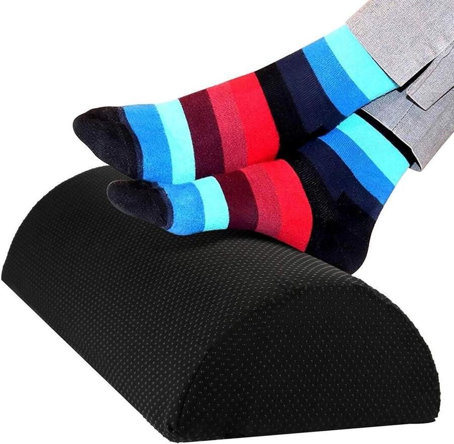 Voetsteun kussen van hoge dichtheid spons schuim voor bureau met antislip bodem kantoor en thuis ergonomische voetkruk ontspanning en comfort zwart