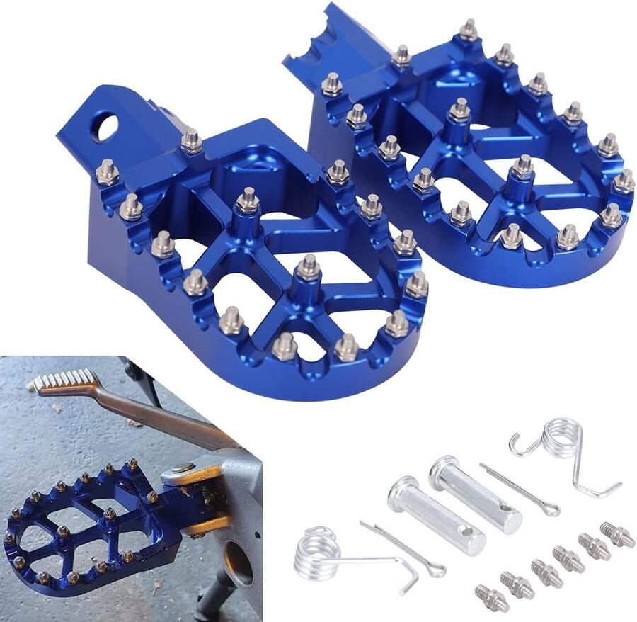 Voetsteun universeel aluminium CNC voor off-road motorfiets dirt bike pitbike Blauw