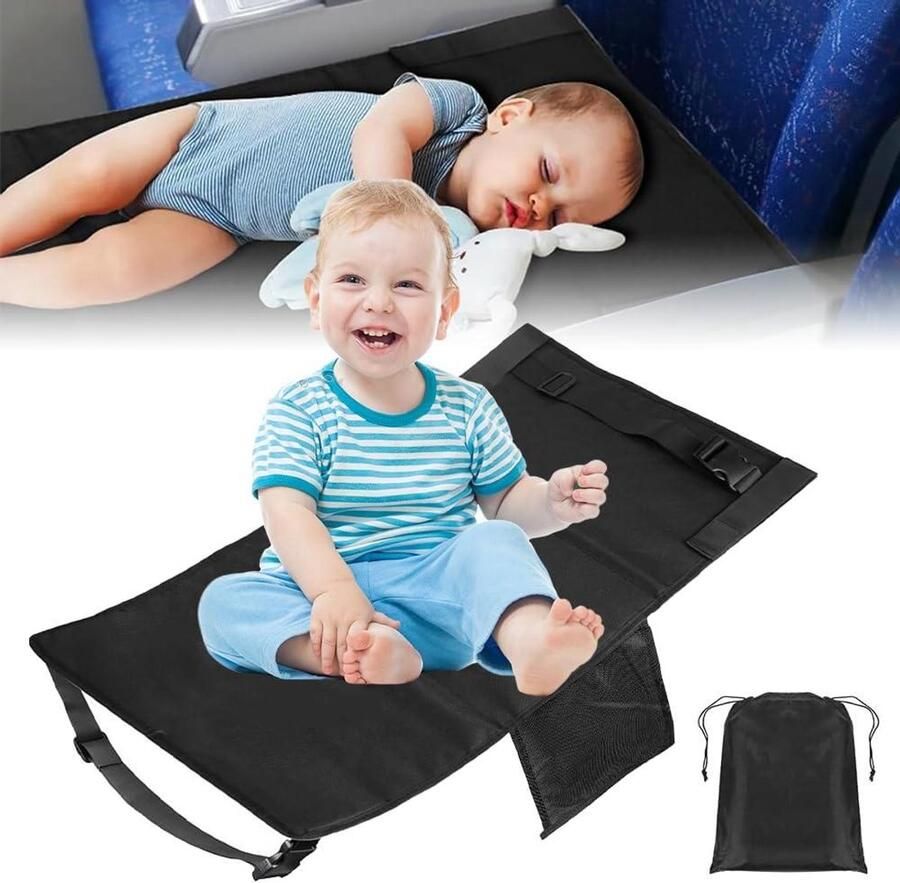 Voetsteun voor kinderen verstelbaar en opvouwbaar zitverlenging vliegtuig kinderbed voor vliegreizen