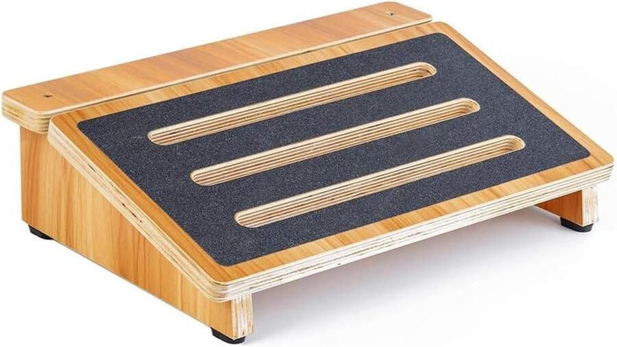 Voetsteun voor onder bureau Ergonomische houdingsondersteuning voor thuis- en kantoorstoelen pc-gaming of werk staande bureaus Schuine antislip opstapkruk van hout