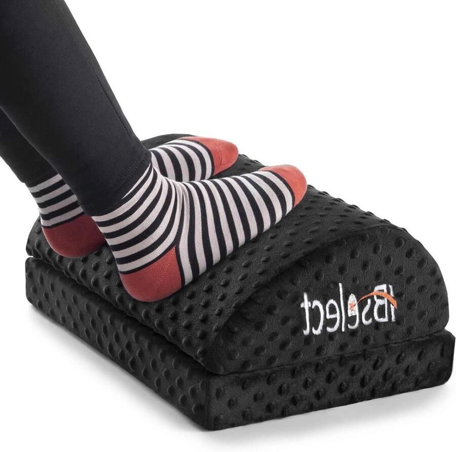 Voetsteun voor onder bureau traagschuim geschikt voor kantoor en thuis 1 stuk zwart traagschuim