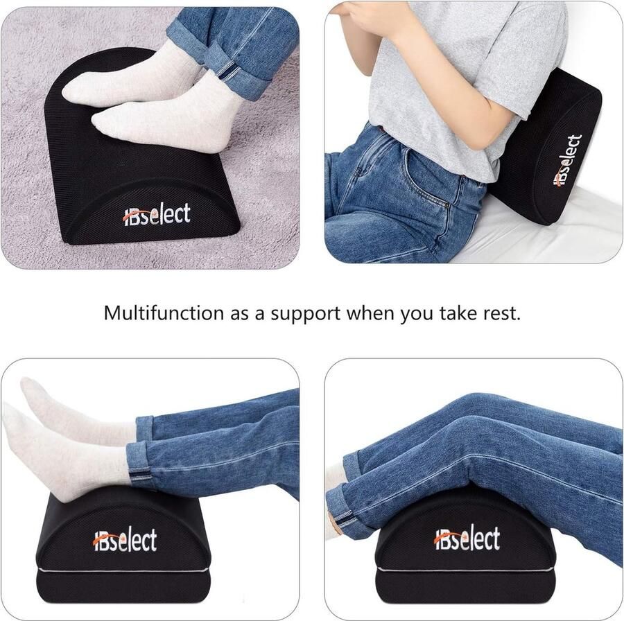 Voetsteun voor onder bureau voetsteun schuim beenverhoger steunkussen kussen met afneembare hoes voor bureau vliegtuig reizen kantoor of thuis woonkamer gebruik