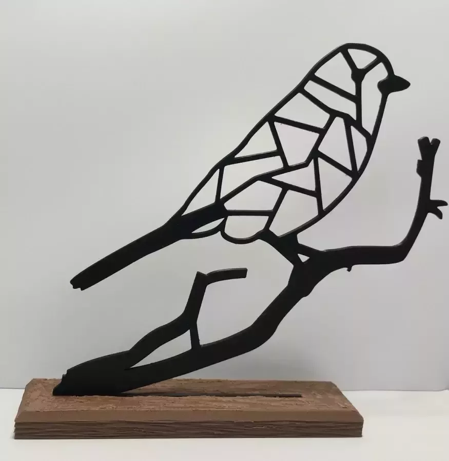 Vogel ornament op voet kunststof hout Ashtonville 17 5 cm x 19 2 cm ornament op standaard binnen staand cadeau vriendin vriend verjaardag vrouw Pine Wood PLA- bureau decoratie kast decoratie tafel decoratie