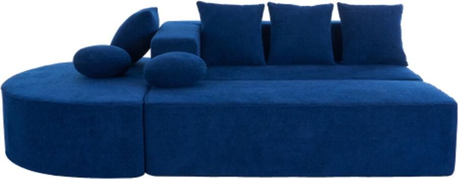 Volledig gecomprimeerde montagevrije modulaire wolkenbank segmenten modern chenille stof zachte diepe zit comfortabele hoekbank ideaal voor woonkamer en slaapkamer