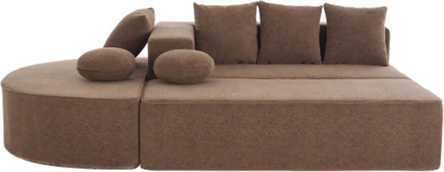 Volledig gecomprimeerde montagevrije modulaire wolkenbank segmenten modern chenille stof zachte diepe zit comfortabele hoekbank ideaal voor woonkamer en slaapkamer