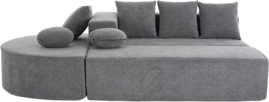 Volledig gecomprimeerde montagevrije modulaire wolkenbank segmenten modern chenille stof zachte diepe zit comfortabele hoekbank ideaal voor woonkamer en slaapkamer