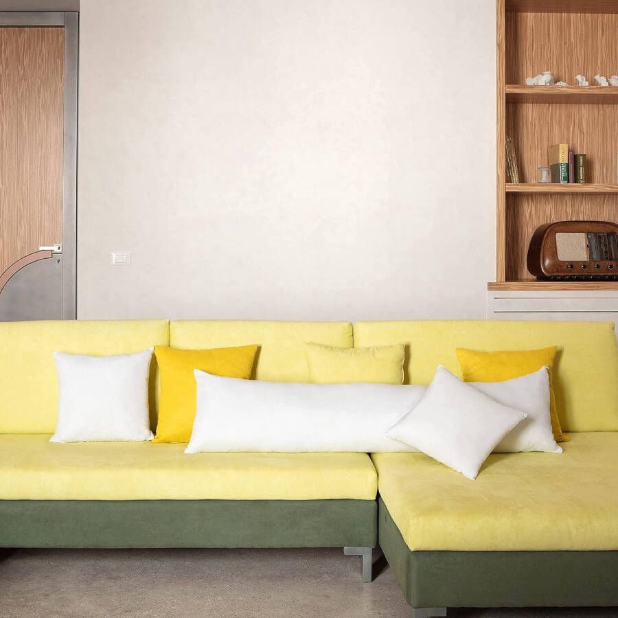 Flowen voor bed 40x145 cm Hoofdkussen Binnenkussen Hypoallergeen anti-mijt Zachte kussenvulling met kussensloop katoen en polyester. Afneembaar en wasbaar slaapkussen voor thuis hotel