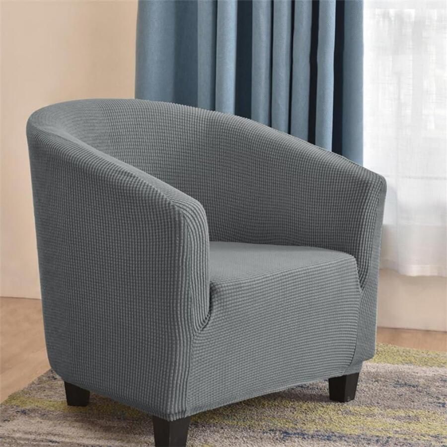 Voor de titel: Universele fauteuilbeschermer Lichtgrijs Jacquard stretch wasbaar