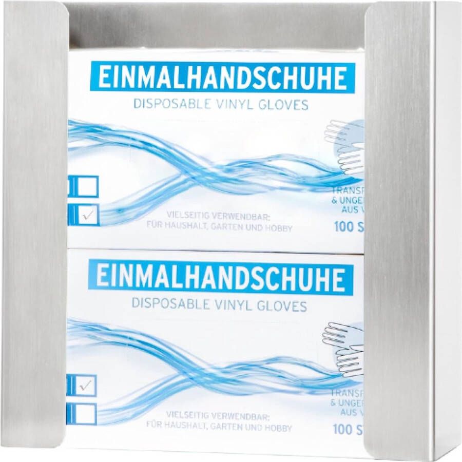 Voor Handschoenen (voor 2 dozen) roestvrijstalen handschoenenhouder voor wegwerphandschoenen handschoenendispenser voor wegwerphandschoenen met bevestigingsaccessoires