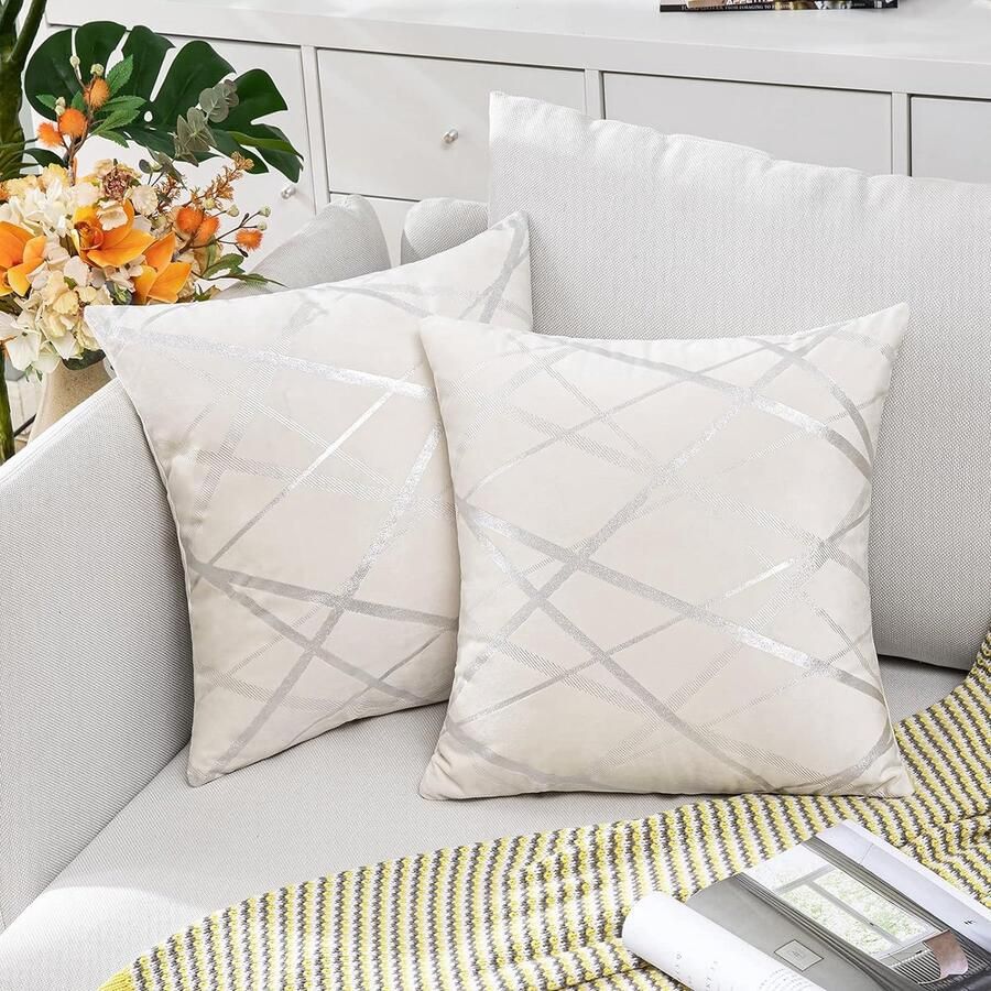 Voordeelset van 2 bohemian stijl-corduroy hoes voor sierkussen 50 x 50 cm kurkuma geel wollig vierkant kussenslopen kussenovertrek decoratieve hoes voor sierkussen bankkussen sierkussen decoratie voor bank slaapkamer