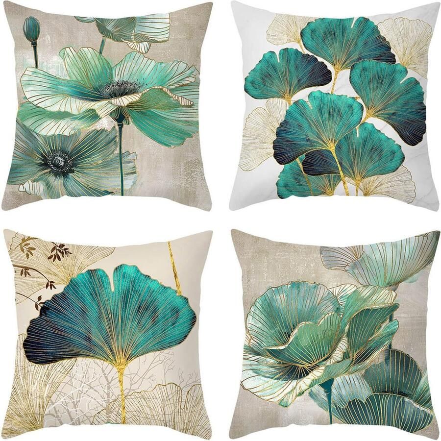 Voordeelset van 2 fluwelen kussenslopen 40 x 40 cm marineblauw voordeelset van 2 kussenhoezen decoratieve bankkussens bronzen geometrische lijnen sierkussenhoes voor bank woonkamer slaapkamer