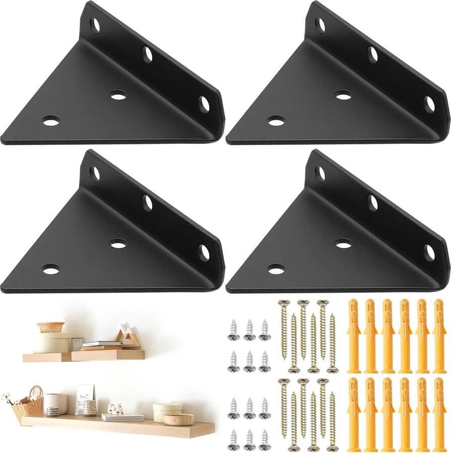 Voordeelset van 4 transparante acryl wandplanken voor vinylplaten zwevende wandrekken voor acrylschijven 305 x 43 x 45 cm met schroeven en expansiebuizen wandrek