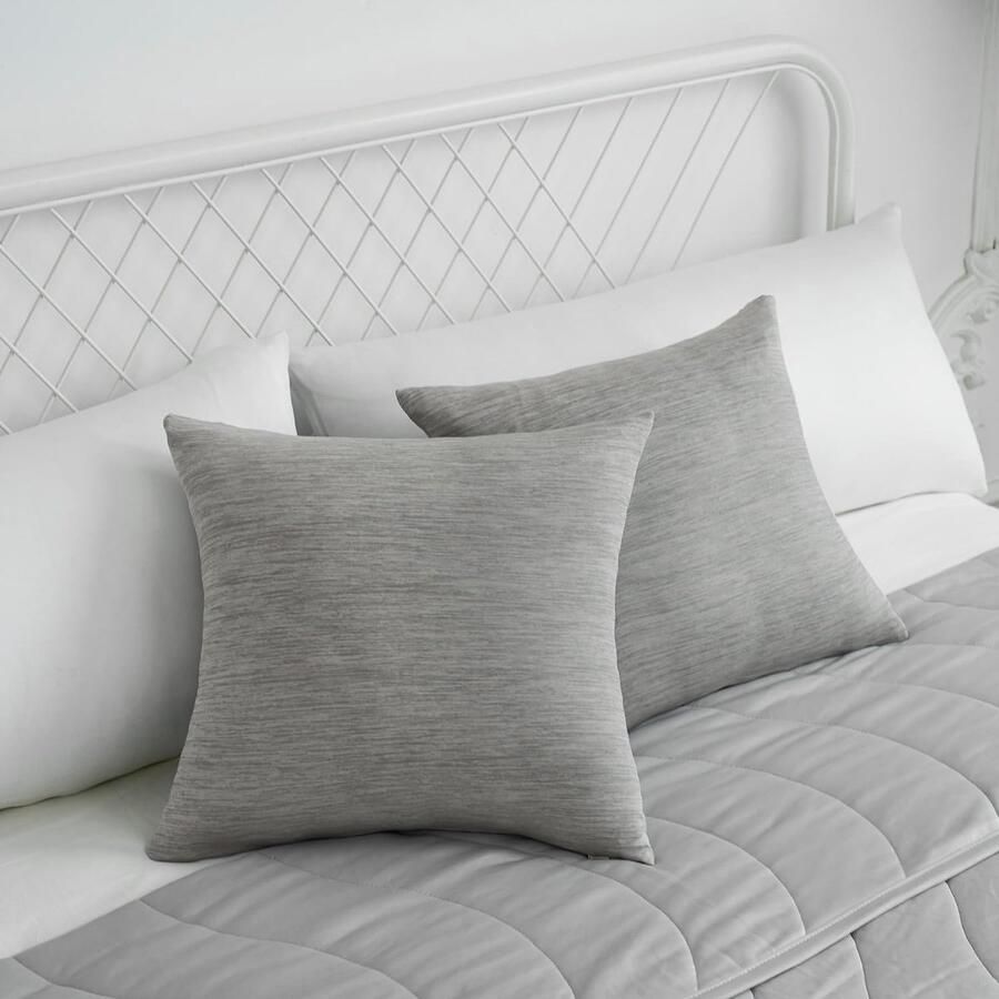 Voordeelvoordeelset van 4 decoratieve kussenslopen van ademend katoen zacht ademendlinnen premium kwaliteit hoes voor sierkussen bankkussen voor bank auto slaapkamer 45 x 45 cm (blauwe geometrie)