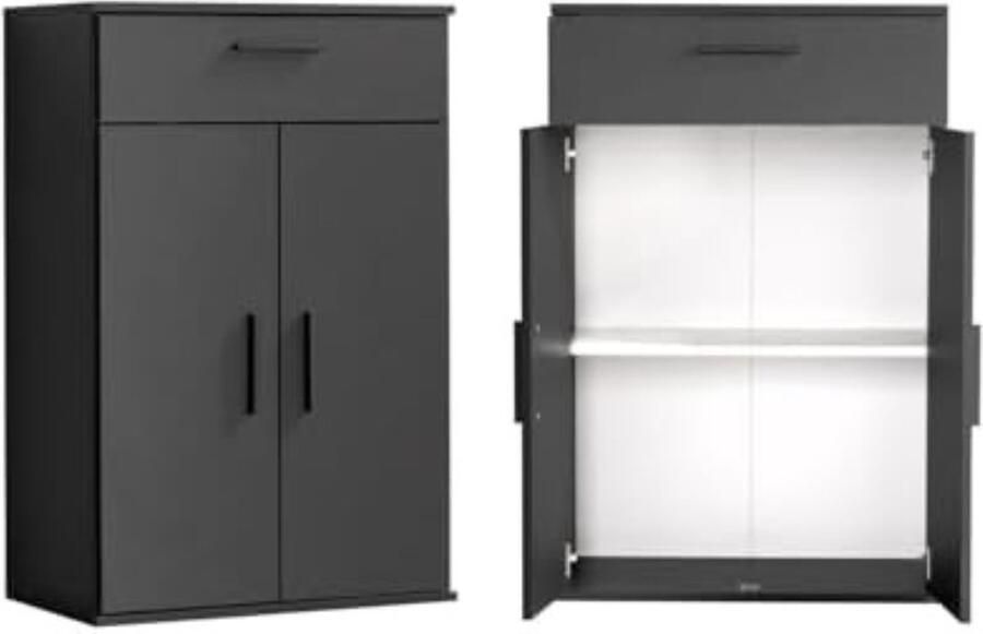Voorraadkast Met Deuren Voorraadkast Met Planken En Deuren Opbergkasten Met Deuren Kast Met Legplanken 91 CM Anthracite