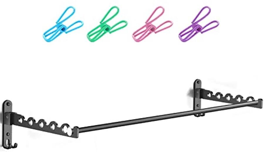 Vouwbaar Kledingrek Wandmontage Ruimtebesparend Droogrek voor Slaapkamer Badkamer en Wasserij