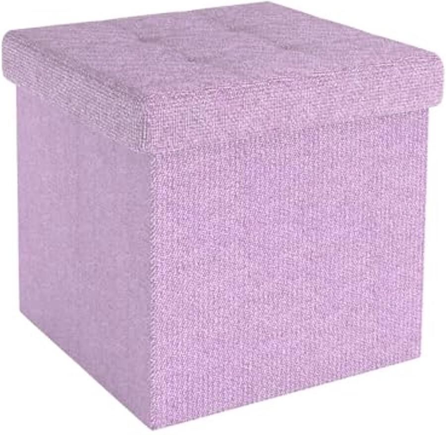 Vouwbaar Stoeltje met Opbergruimte 30x30x30cm in Roze Multifunctionele Zithulp