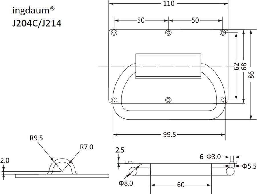 Vouwbare Handgrepen voor Kratten Lades en Kasten 2 Stuks