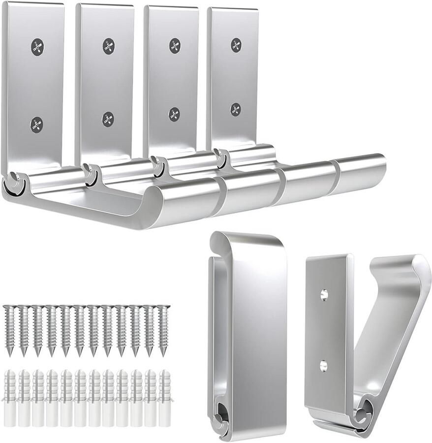 Vouwbare Kapstokhaken Set 6 Stuks Aluminium Wandhaken voor Handdoeken Jassen en Accessoires