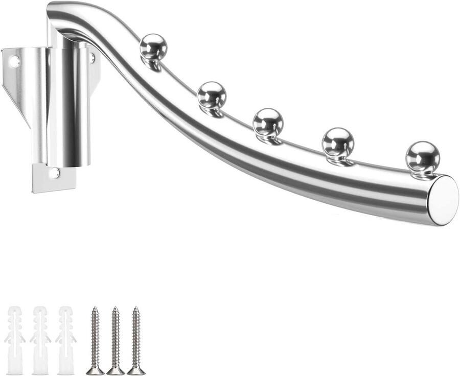 Vouwbare muurhouder met 5 haken voor kleding en accessoires