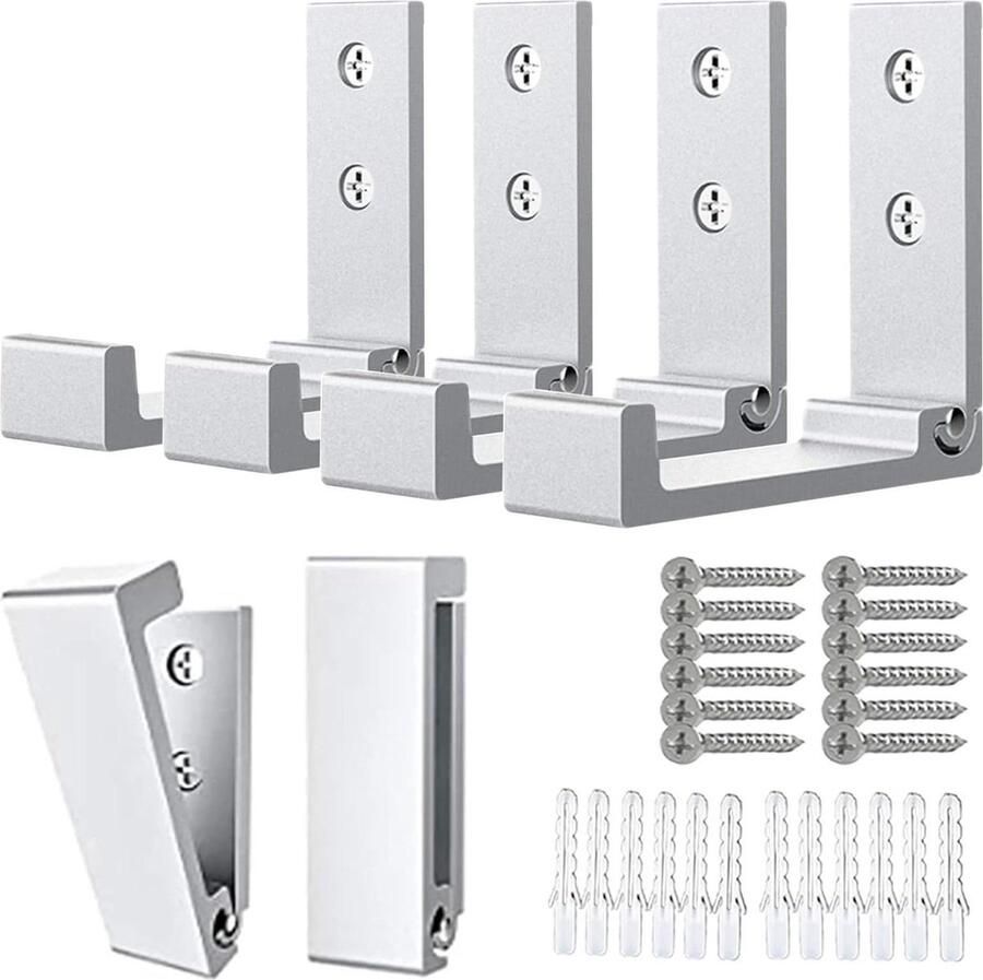 Vouwbare wandhaken 6 stuks haak voor het ophangen van jas tassen rugzak handdoek wandgemonteerde haak zware aluminiumlegering zilver