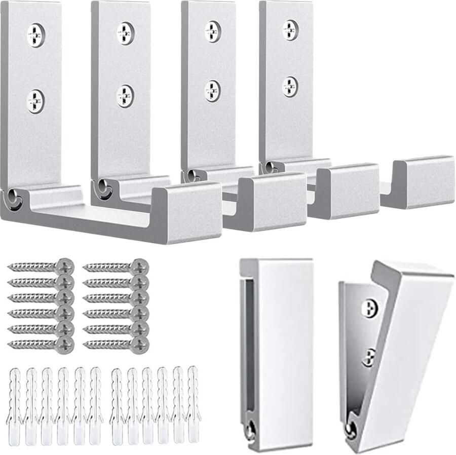 Thijox Vouwbare Wandhaken 6 Stuks Opvouwbare Haken voor Jassen Tassen Hoeden Sleutels Heavy Duty Aluminium Legering Zilver Ruimtebesparen