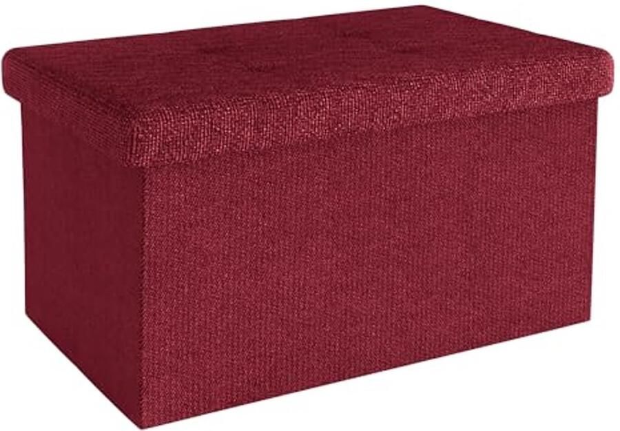 Vouwbare Zitzak met Opbergruimte Rood 49x30x30cm Multifunctionele Opbergbox en Voetsteun