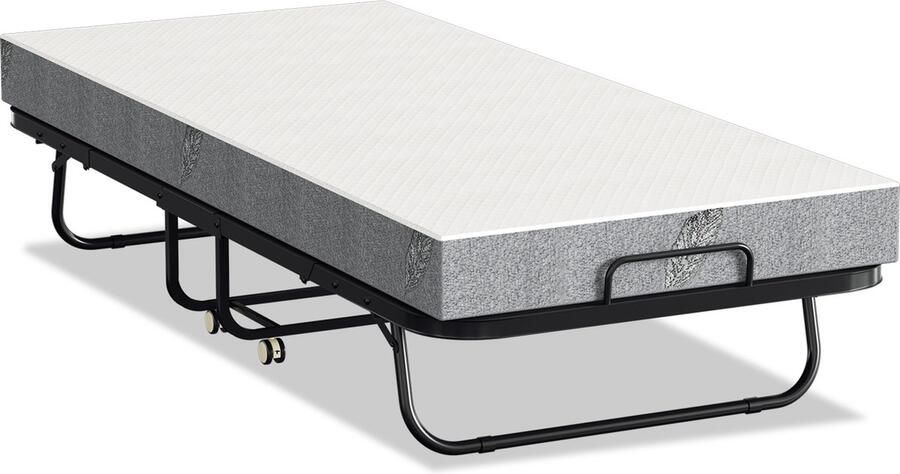 Vouwbed 90 x 200 cm Logeerbed Opklapbed Eenpersoonsbed Logeermatras Opvouwbaar Logeerbed Met Matras