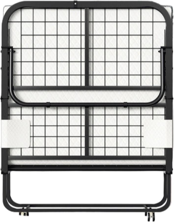 Vouwbed – Opklapbed – Logeerbed – Reisbed – Gastbed – 90x200 cm – Stevig Carbonstaal Frame – Comfortabele 13 cm Dikke Matras