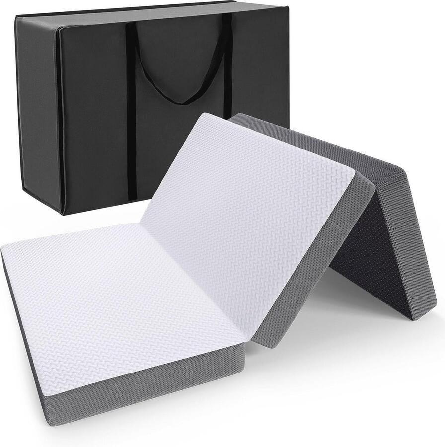 Vouwmatras 140 x 200 cm 3-delige Camping- en Gastenmatras voor Thuis en Op Reis