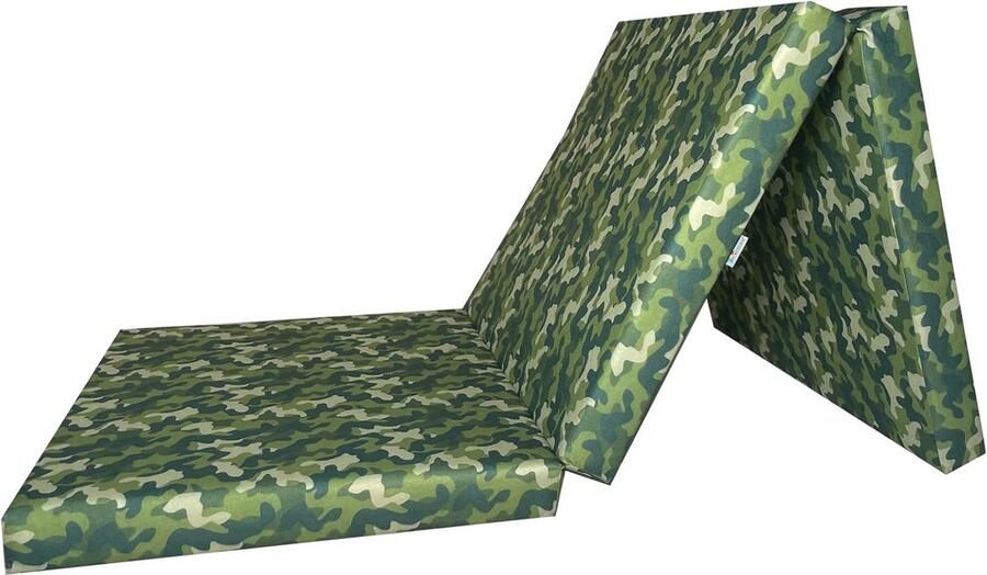 Vouwmatras 195 x 60 cm 3-delig H2 Gastenmatras Camping Opvouwbaar Wasbare Overtrek Inklapbaar Reismatras Schuimmatras voor Volwassenen